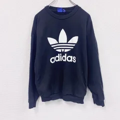 古着 used　adidas　アディダス　スウェット/トレーナー　デカロゴ　黒　ブラック　XSサイズ