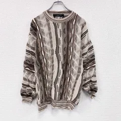 古着 used　90s～　Protege　COOGI風ニットセーター　3Dニット　ヴィンテージ　総柄　マルチカラー　Mサイズ