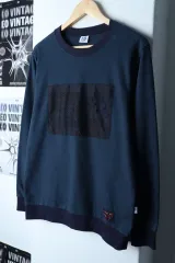 (L) FUBU 長袖Tシャツ ビックロゴ ネイビー ストリート-178B4