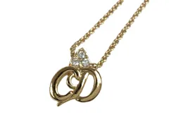 クリスチャン・ディオール　Christian Dior　ラインストーン　CDロゴ　ネックレス　ゴールドカラー　送料無料