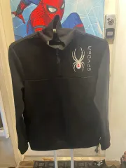 SPYDER ブラック 起毛 ジップアップ ジャケット M