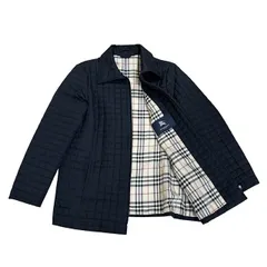 古着 バーバリーロンドン 中綿 キルティングジャケット クリーニング済み 黒 レディース 大きいサイズ 15