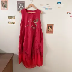 春の日の花 ノースリーブレイヤードワンピース