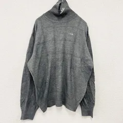 古着 used　FILA　フィラ　ニットセーター　タートルネック　刺繍入り　灰色　グレー