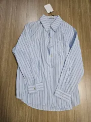 ストライプ 長袖 シャツ スカイブルー