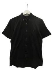 バーバリーブラックレーベル BURBERRY BLACK LABEL ボタンダウンシャツ 半袖 ブラック 黒 2 M トップス