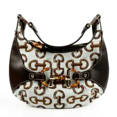 【超美品】GUCCI グッチ イタリア製 ビット金具 GGキャンバス ワンショルダーバッグ 154378【QM60】