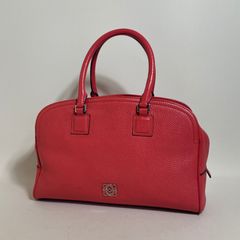 2603-164｜美品｜ロエベ ハンドバッグ レザー ピンク アナグラム