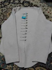 アイボリー ケーブル編み ニット カーディガン