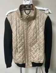 正規品 BURBERRY バーバリー キルティング ジャケット ベージュ ブラック バイカラー