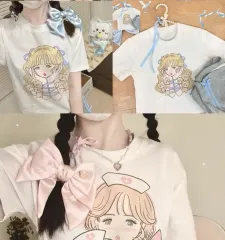 サブカルチャー mikko コラボ フレンチ セクシー 半袖 コットン Tシャツ (2 COLOR)