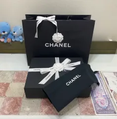 シャネル バッグボックス + ダスト + リボン + カメリア + お買い物バッグ