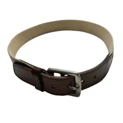 J.CREW (ジェイクルー) レザーキャンバスコンビベルト  ブラウン×ベージュ 30/75