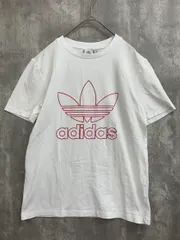 美品 adidas アディダス 綿 ポリウレタン ロゴ プリント Tシャツ sizeM/白 ■◆ レディース