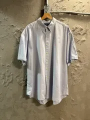 XXL ポロ ラルフローレン POLO ブレイク 半袖 ボタンダウン シャツ ライトブルー