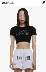 新品 praying ブラック クロップド Tシャツ