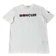 美品 モンクレール 刺繍ロゴ ホワイト Tシャツ S 国内正規品 5S517 