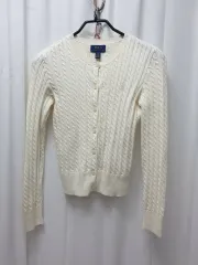 キッズ ポロ ラルフローレン アイボリー ケーブル編み カーディガン