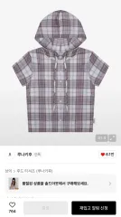 エクス(X)トンズ(TONZ)ウィメンズ(WOMEN) ルナ(LUNA) キー(KEY) WHO(WHO) CHECK(CHECK) フード(Hood) 半袖(Short Sleeve) ブラウス(Blouse) purple