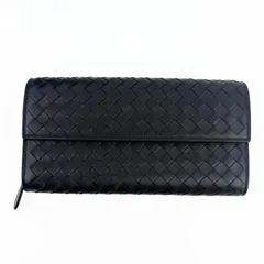 Bottega Veneta ボッテガヴェネタ イントレチャート 長財布 ブラック レザー ヴィンテージ レディース【中古】