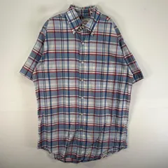 古着 ブルックスブラザーズ Brooks Brothers 半袖シャツ 胸ポケ 1818 S  ブルー系 チェック メンズ
