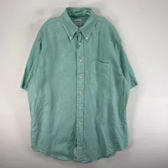 古着 ブルックスブラザーズ Brooks Brothers 半袖シャツ 胸ポケ MADISON 1818 L  グリーン系 無地 メンズ