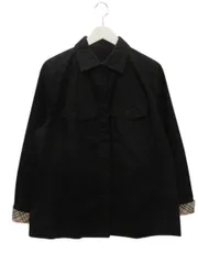 バーバリー ロンドン BURBERRY LONDON シャツジャケット 15 大きいサイズ 黒 ブラック コットン 上着 アウター