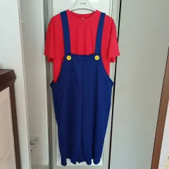 マリオ コスプレ 衣装 セット (レッドTシャツ+オーバーオール)