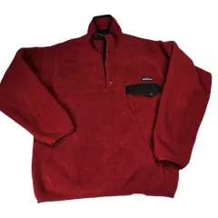 90s ジャマイカ patagonia パタゴニア Synchilla（シンチラ） スナップ-T レッド