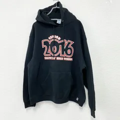 古着 used　00s　RUSSELL ATHLETIC　ラッセル　スウェットパーカー/フーディー　ヴィンテージ　前V　黒　ブラック　XLサイズ