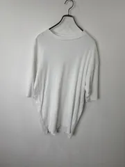 S00474　UNITEDARROWS｜ユナイテッドアローズ｜半袖Tシャツ｜カットソー｜ホワイト｜メンズL｜無地リブ｜コットン100｜Y2K｜90S｜古着｜アメカジ｜USA古着｜ヴィンテージ｜今期トレンド｜フォロー割｜ストリート｜シンプル｜ベーシック｜夏服｜のサムネイル