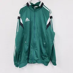 古着 used　adidas　アディダス　トラックジャケット/ジャージ　デカロゴ　パフォーマンスロゴ　緑　グリーン　Lサイズ