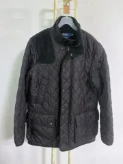 ヴィンテージ(M)POLO RALPH LAUREN(ポロラルフローレン) メンズ ブラック 起毛 キルティング アウター