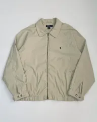 L ポロ ラルフローレン ベージュ コットン スイングトップ ジャケット