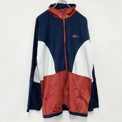 古着 used　90s　Reebok　リーボック　トラックジャケット/ジャージ　ハの字ポケット　ヴィンテージ　紺　ネイビー
