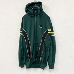古着 used　90s～　adidas　アディダス　トラックジャケット/ジャージパーカー　デカロゴ　パフォーマンスロゴ　緑　グリーン　Mサイズ