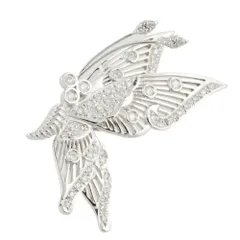 【本物保証】 新品同様 蝶々バタフライ チョウ インセクト 昆虫 ブローチ K18WG メレダイヤモンド 0.57ct ノーブランド No brandのサムネイル