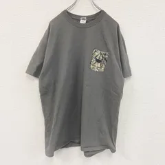 古着 used　GILDAN　半袖プリントTシャツ　リアルツリー　迷彩柄　ブルークラブ　灰色　ダークグレー　XLサイズ　　