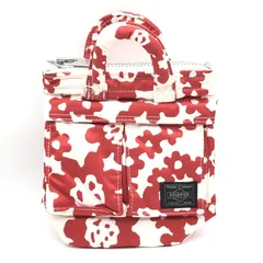 【中古】PORTER SOPHENET別注 ショルダーバッグミニヘルメットバッグ ホワイト×レッド　ポーター[17][240017761576]