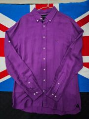 トミーヒルフィガー パープル シャツ