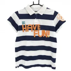 パーリーゲイツ 半袖ポロシャツ 白×ネイビー ボーダー ニコちゃん レディース 1(M) ゴルフウェア PEARLY GATES