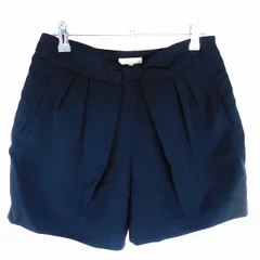 ビス ViS パンツ ショート ショーパン サイドファスナー 薄手 リボン 無地 S 紺 ネイビー ボトムス /T2のサムネイル