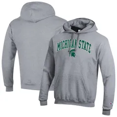 チャンピオン メンズ トップス Tシャツ ロゴ パーカー MensChampion Heather Gray Michigan State Spartans Arch Over Logo Pullover Hoodie Msu Grey グレー