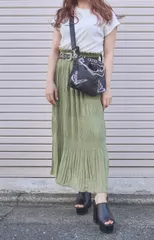 Majorica Pleats Switching Onepiece (green tea)のサムネイル