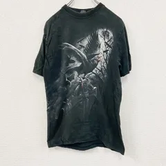古着 used　Spiral　半袖プリントTシャツ　鳥　十字架　黒　ブラック　Mサイズ