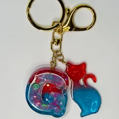 【ハンドメイド】シャカシャカアルファベット（G）＆猫チャーム