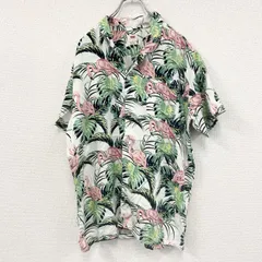 古着 used　Levi’s　リーバイス　半袖シャツ　フラミンゴ　総柄　白　ホワイト　Lサイズのサムネイル