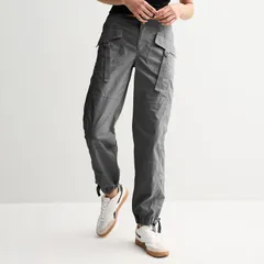 エスオー レディース ボトムス カジュアルパンツ ワイドレッグ ローライズ ジョガーパンツ Juniors SO Low Rise Wide Leg Cargo Joggers Gray Haze グレー