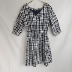 M1-02771 【Women】 MAJESTIC LEGON マジェスティックレゴン ワンピース (M)/ホワイト、ブルー K-春秋