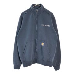 Carhartt カーハート フルジップ スウェット 企業ロゴ ネイビー(メンズ S)中古 古着 X6521